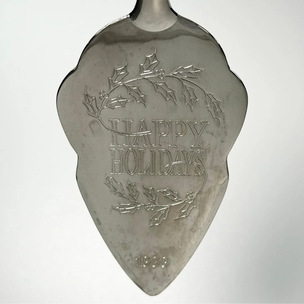 Vintage Silver Plated‎ Pie Server Happy Holidays 1999 Christmas WM A Rogers
